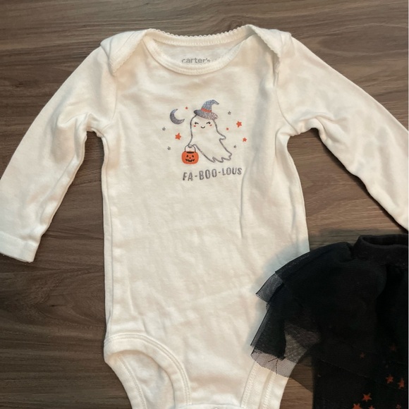 Carters Baby Girl Halloween Bodysuit and tutu Leggings Set size 6M - Picture 5 of 6